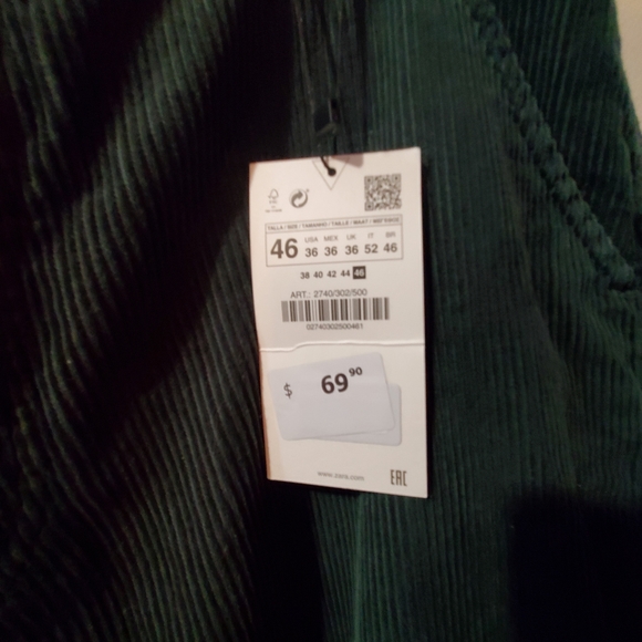 Zara Green Corduroy Pants - Picture 2 of 4